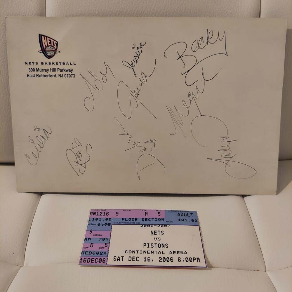 One-Of-A-Kind 2006 New York Nets Basketball 9 Cheerleaders' Autographs and Stub